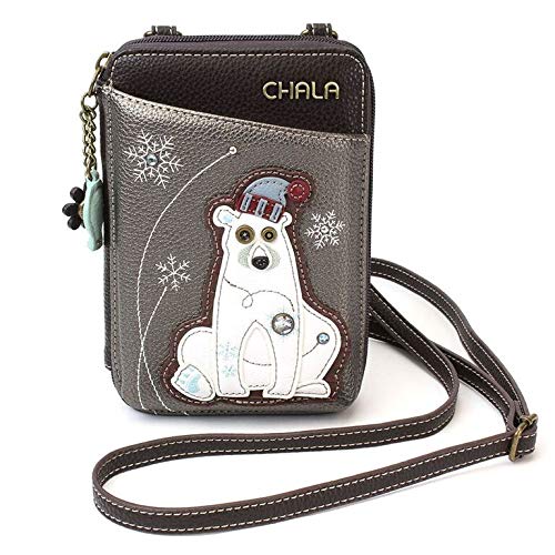 Chala Wallet Crossbody Cell Phone Purse-Women Faux Leather Multicolor Handbag with Adjustable Strap – Polar Bear Pewter