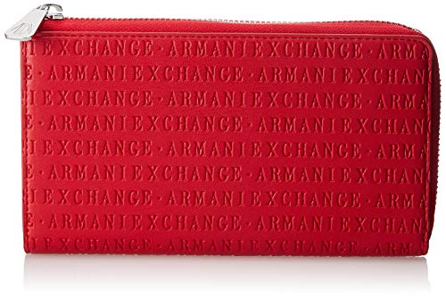 A|X Armani Exchange Round Zip Wallet, red