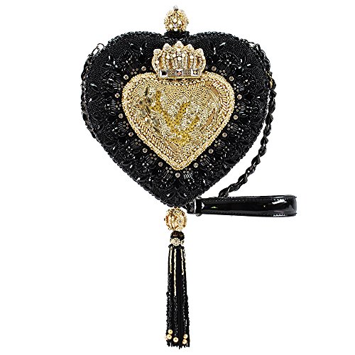 MARY FRANCES Opulence Embellished Heart Shoulder Handbag