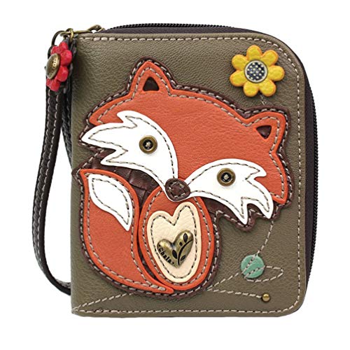 Chala Handbags Fox Zip-Around Wallet/Wristlet, Gift for Fox Lovers Chala Handbags