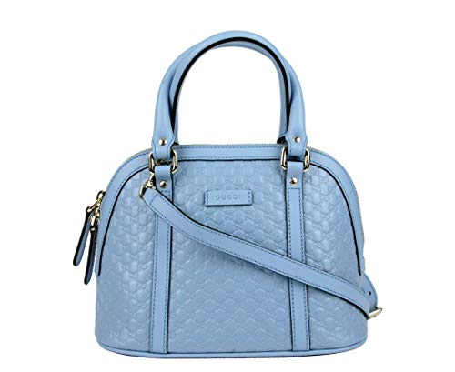 Gucci Women’s Light Blue Guccissima Leather Mini Crossbody Dome Bag 449654