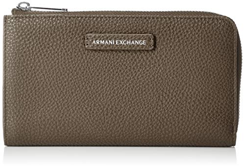 A|X Armani Exchange Round Zip Wallet, Taupe 252