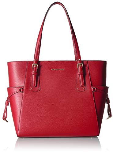 Michael Kors Voyager East West Leather Tote Handbag in Bright Red