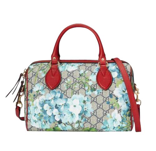 Gucci Unisex Beige/Blue Top Handle GG Coated Canvas Small Handbag 409529 8492