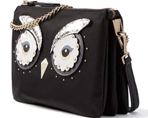 Kate Spade Star Bright Owl Madelyne Crossbody Handbag Black