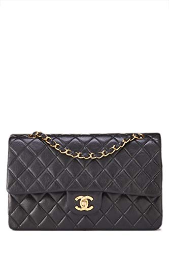 CHANEL Black Quilted Lambskin Classic Double Flap Medium (Pre-Owned)