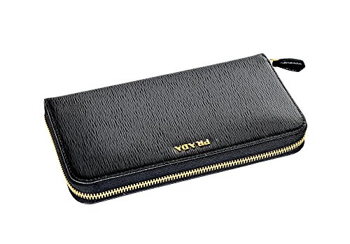 Prada Womens 1ML506 2BNC Vitello Move BI Leather Wallet Nero (Black)