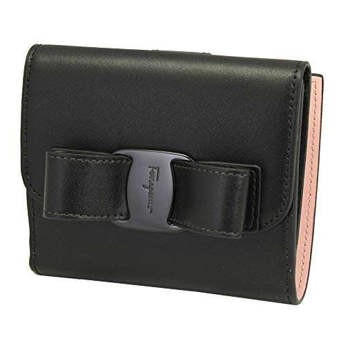 Salvatore Ferragamo Vara Black Leather bifold Wallet 22D268 Nero