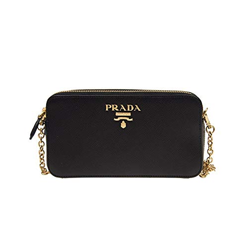Prada Women’s Saffiano Leather Mini Double Zip Shoulder Bag