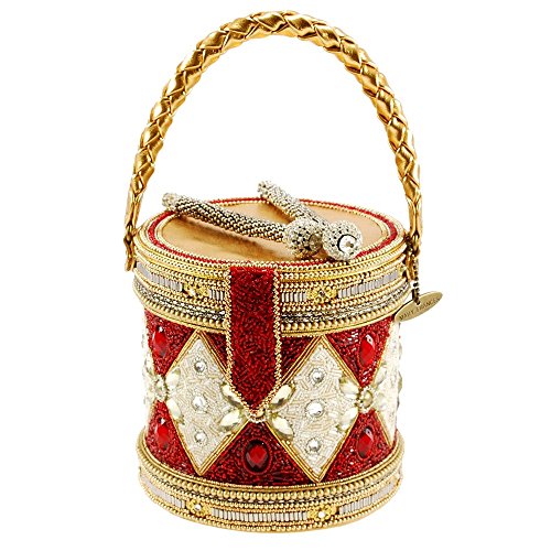 MARY FRANCES Don’t Miss a Beat Beaded Holiday Drum Top-Handle Handbag