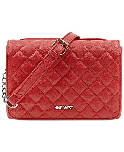 Nine West Hold The Key Small Crossbody (Ruby Red/Silver)