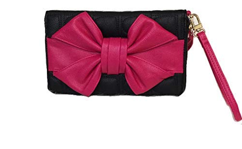 Betsey Johnson Oversized Triple Compartment Wristlet Bow Wallet