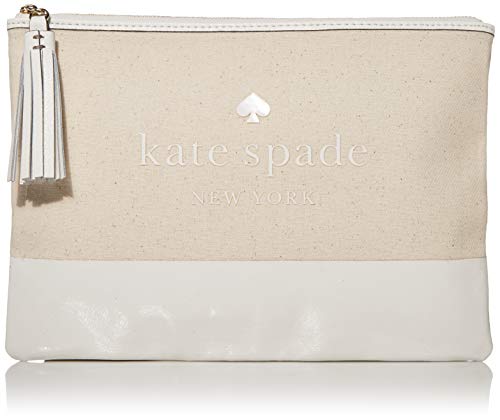 Kate Spade Ash Street Logo Large Tassel Pouch/Clutch, Natural, One Size