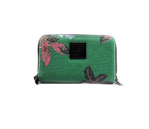 Steve Madden BGIRLY Double Zip Around Wallet/Wristlet, Green Floral, Small