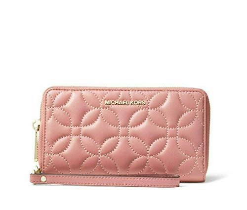 MICHAEL Michael Kors Large Quilted Leather Smartphone Wristlet in Rose