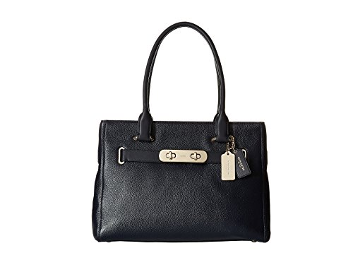 NEW AUTHENTIC COACH POLISHED SWAGGER SATCHEL (Navy)