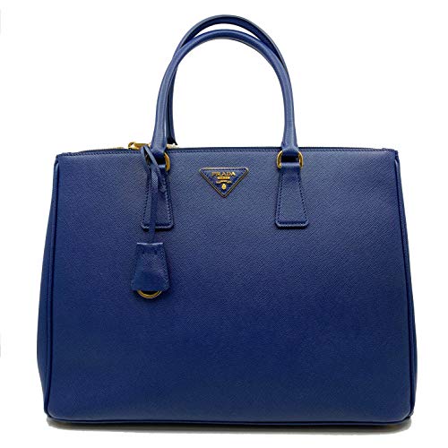 Prada Blue Lux Saffiano Leather Double-Zip Tote Ladies Bag 1BA786 F0016