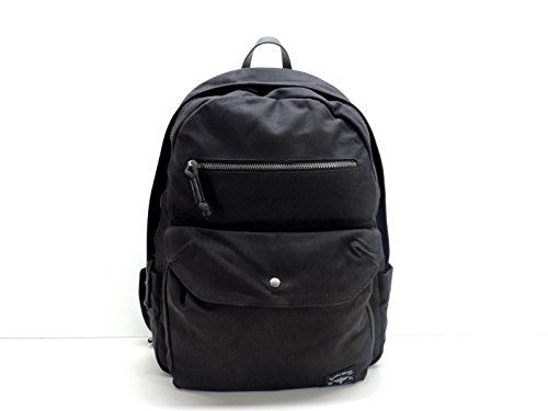 Lucky Brand Black Canvas & Leather Zip Around Backpack Handbag