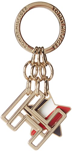 Tommy Hilfiger AW0AW05310 Logo Charm Keyfob, Women’s Keyring, Grey (Metal Mix), 0.2x4x9 cm (B x H x T)