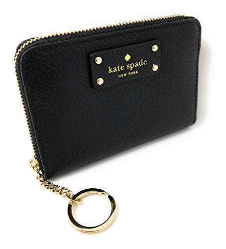 Kate Spade New York Kate Spade Grove Street Dani Leather Zip Around Wallet Key Chain Ring Black, Small
