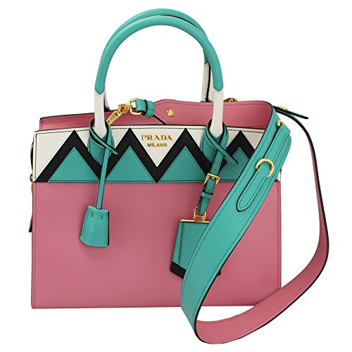 Prada Pink Leather Tote Bag With Shoulder Strap 1ba046 Begonia+Giadal