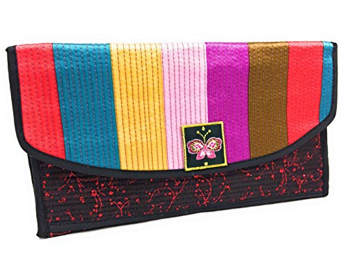Wallet FabCloud Rainbow floral black bright wallet by WiseGloves handbag clutch organiser card coin checkbook phone