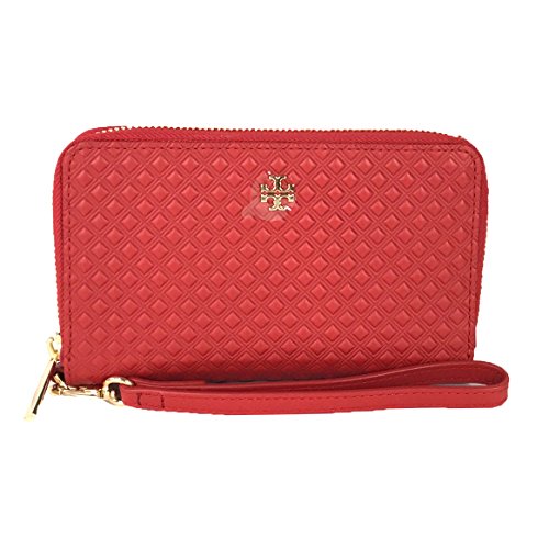 Tory Burch Marion Leather iPhone X 8 7 Wristlet Wallet, Liberty Red
