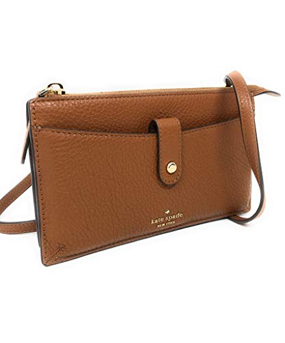 Kate Spade New York Small Tab Leather Crossbody Warm Gingerbread Brown