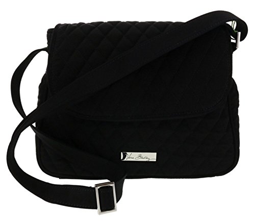 Vera Bradley Medium Flap Crossbody Shoulder Bag Handbag Purse Satchel Tote in Classic Black