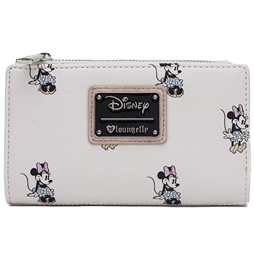 Loungefly Disney’s Vintage Minnie Mouse Allover Wallet , Ivory , One Size