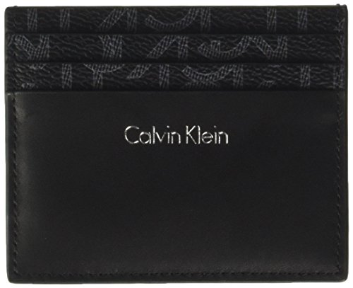 Calvin Klein Greg Mono Cardholder, Men’s Wallet, Black (Black Monogram), 1x8x10 centimeters(B x H T)