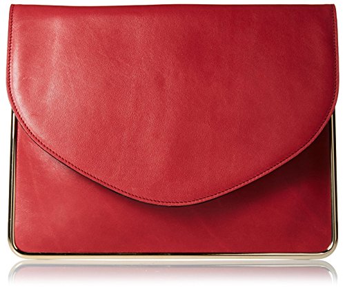 Carven Women’s Leather Clutch, Rosewood