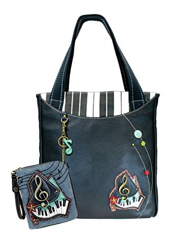 Chala Handbags Everyday Tote Women Handbag with Zip Around Wallet (Piano)