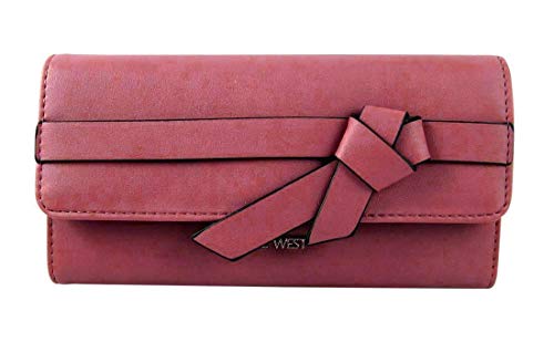 Nine West Haute Bow Checkbook Wallet, Dusty Rose