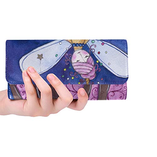 Unique Custom Ice Cream Fairy And The Night City Women Trifold Wallet Long Purse Credit Card Holder Case Handbag