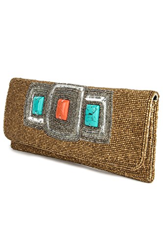 MyBatua Sadie Gold Hand Embroidered Clutch Bag Ladies Handbag ACP-394