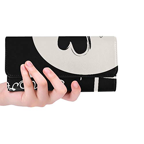 Unique Custom Quote I Love You To The Moon And Back Women Trifold Wallet Long Purse Credit Card Holder Case Handbag