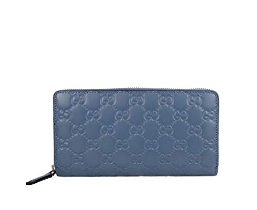 Gucci Women’s Periwinkle Blue Leather Zip Around Wallet 307987 4710