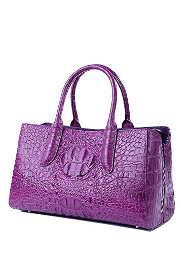 EEKUY Women Crocodile Handbags, Top Handle Bag with Long Strap Alligator Crossbody Messenger Bag Tote Satchel 12.2×6.1×7.1 Inch