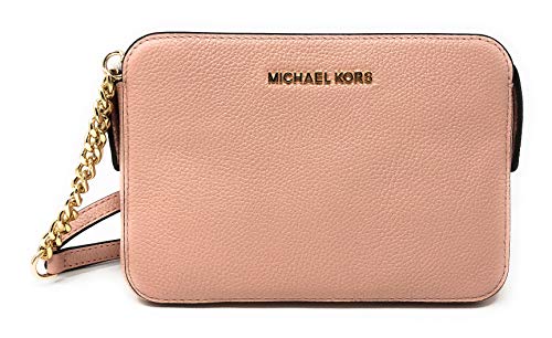 Michael Kors Adele Leather Leather Crossbody Bag in Pastel Pink