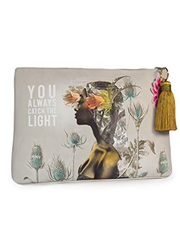 Papaya: Large Tassel Pouch, Artistic Cosmetic Bag, Carry-All Travel Clutch (Universe)