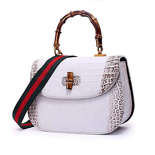EEKUY Ladies’ Banquet Handbag, Crocodile Alligator Leather Tote Bag Shoulder Bag Messenger Bag Suitable for Successful Women 10.63×4.33×7.3 Inch