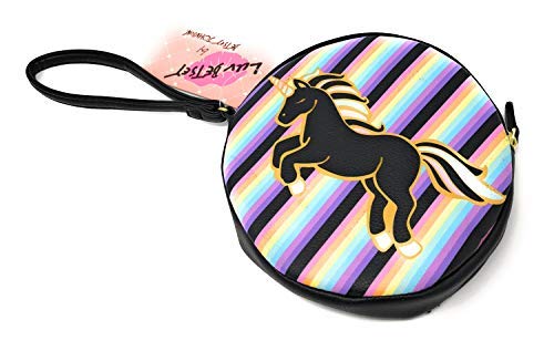 LUV BETSEY Rainbow Unicorn Striped Coin Purse