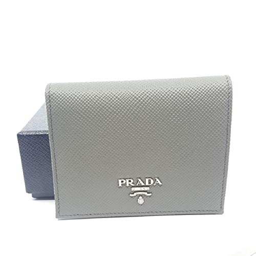 Prada Portafoglio Verticale Marmo Grey Saffiano Cuir Leather Flap Wallet 1MV204